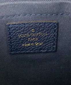 Louis Vuitton Monogram Pallas Clutch Crossbody with Navy Trim