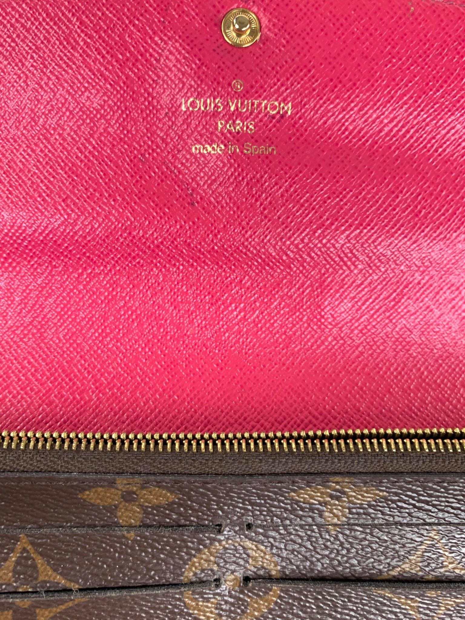 Louis Vuitton Emilie Wallet, Pink, One Size