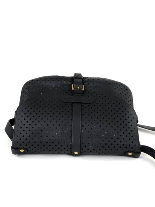 Louis Vuitton Limited Edition Black Flore Perforated Leather Saumur