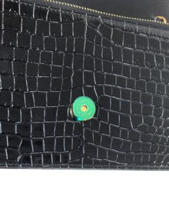 YSL Kate Tassel-Embellished Croc-Embossed Leather Wallet-On-Chain