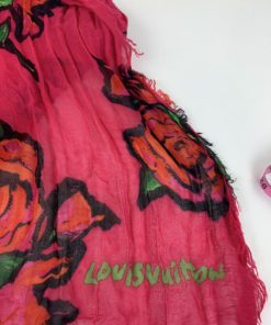 Louis Vuitton Stephen Sprouse Pink Roses Large Scarf