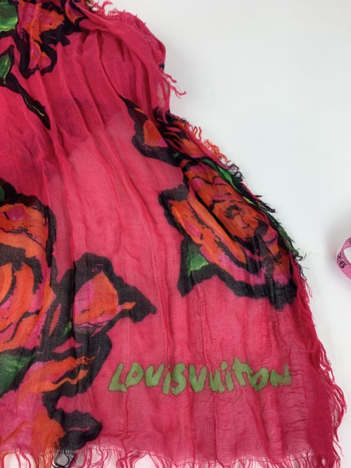 Louis Vuitton Stephen Sprouse Pink Roses Large Scarf