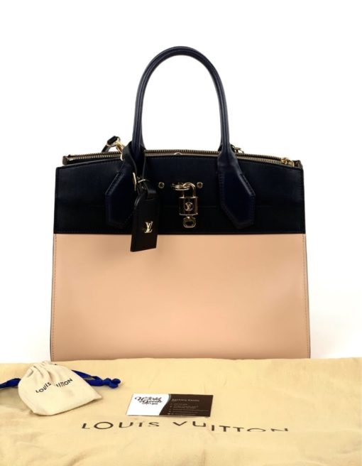 Louis Vuitton City Steamer MM Pink with Black and Navy