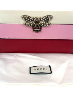 Gucci Pink Queen Margaret Continental Red White Wallet