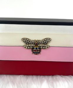 Gucci Pink Queen Margaret Continental Red White Wallet