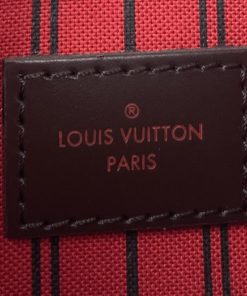 Louis Vuitton Damier Ebene Neverfull Pochette Red