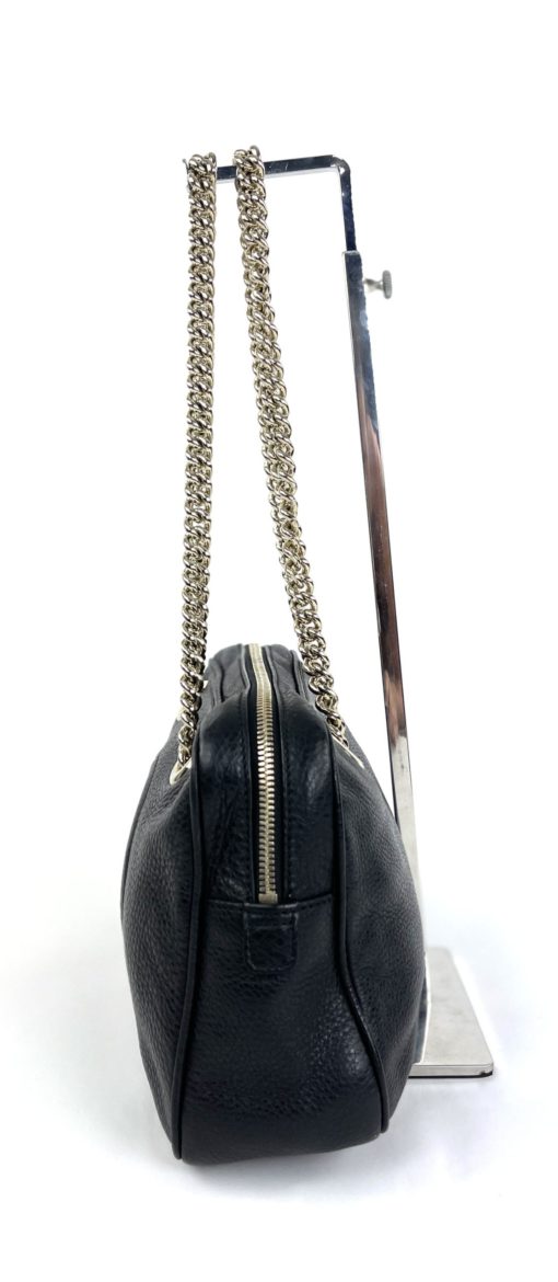 Gucci Small Soho Chain Shoulder Bag Black With Gold Hardware