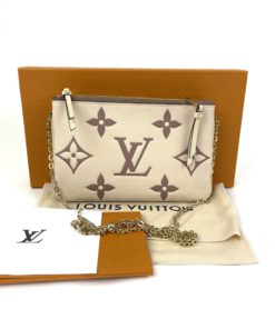 Louis Vuitton Bicolor Monogram Empreinte Leather Double Zip Pochette