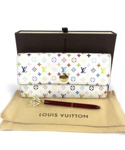 Louis Vuitton Monogram Multicolor Sarah Wallet White