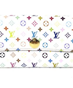 Louis Vuitton Monogram Multicolor Sarah Wallet White