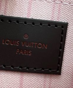 Louis Vuitton Damier Ebene Neverfull MM Rose Ballerine Full Set