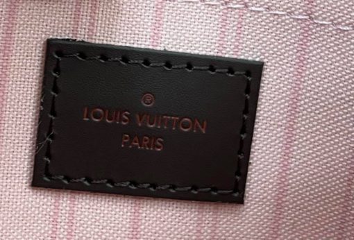 Louis Vuitton Damier Ebene Neverfull MM Rose Ballerine Full Set