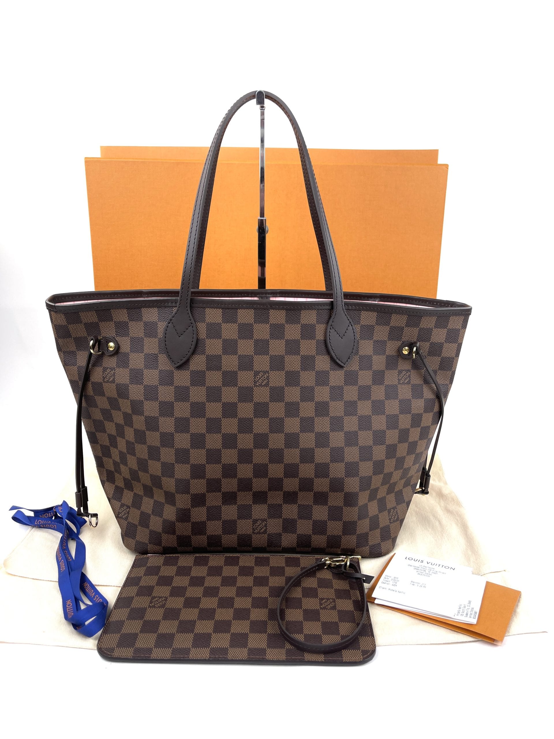 Louis Vuitton Neverfull MM Ebene With Rose Ballerine - A World Of