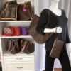Louis Vuitton Damier Ebene Neverfull MM Rose Ballerine Full Set 17