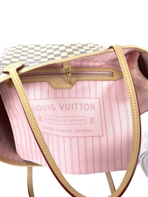 Louis Vuitton Damier Azur Neverfull Pouch Rose Ballerine - A World Of Goods  For You, LLC
