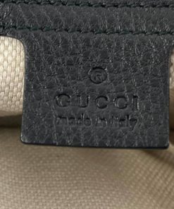Gucci Black Pebbled Leather Soho Chain Flap Crossbody