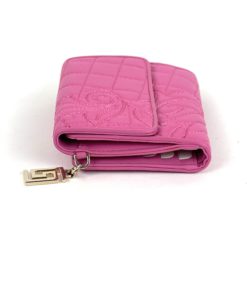 Versace Vanitas Quilted Leather Hot Pink Small Wallet