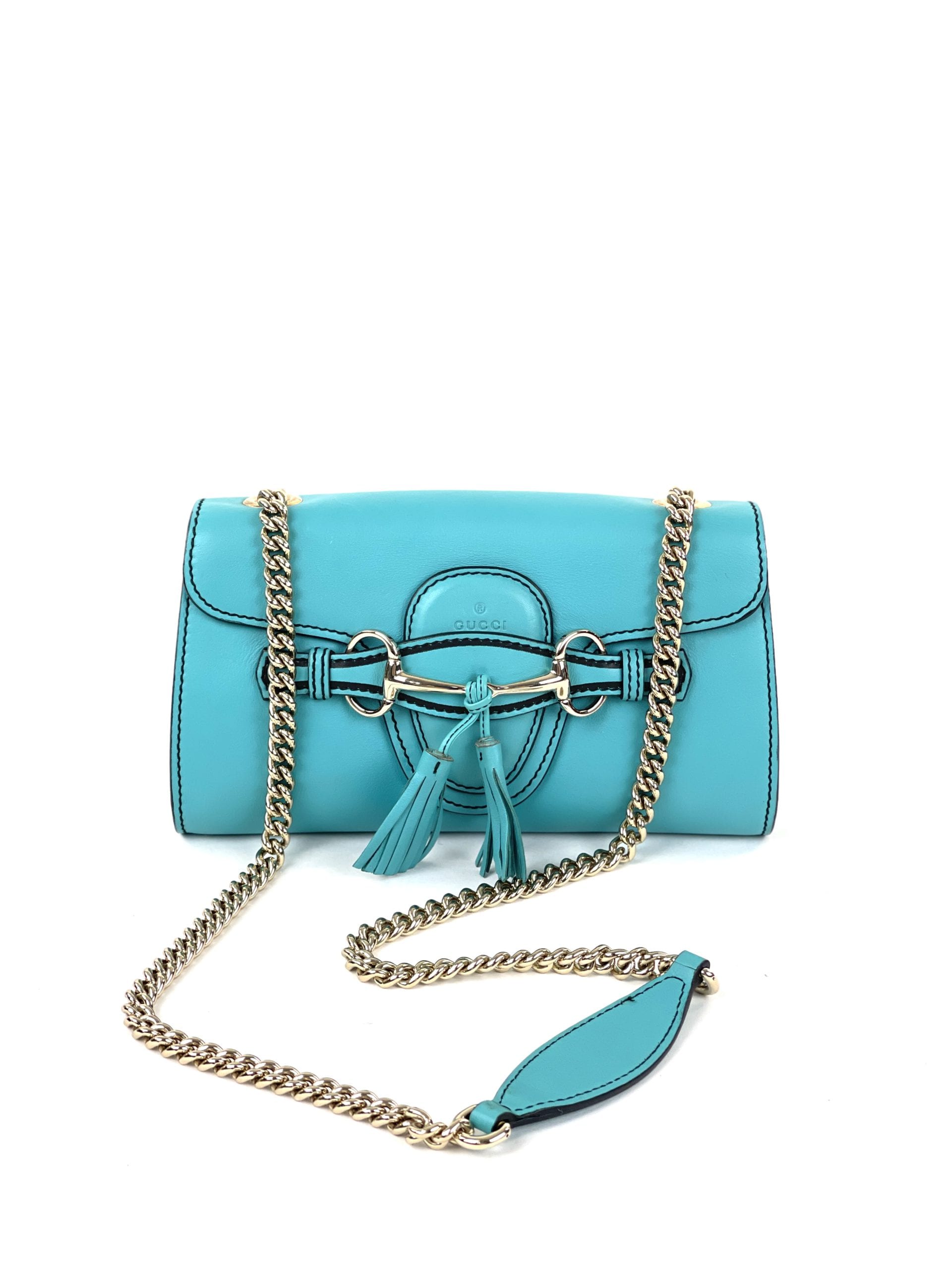 Bemyndige Ampere papir Gucci Turquoise Leather Small Emily Shoulder Bag - A World Of Goods For  You, LLC