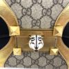 Gucci GG Supreme Monogram Osiride Top Handle Bag Black Gold 7