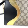 Gucci GG Supreme Monogram Osiride Top Handle Bag Black Gold 15