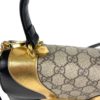 Gucci GG Supreme Monogram Osiride Top Handle Bag Black Gold 20
