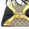 Gucci GG Supreme Monogram Osiride Top Handle Bag Black Gold 24
