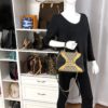 Gucci GG Supreme Monogram Osiride Top Handle Bag Black Gold 38