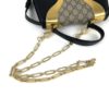 Gucci GG Supreme Monogram Osiride Top Handle Bag Black Gold 28