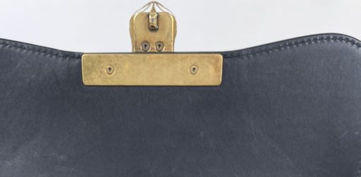 Gucci GG Supreme Monogram Osiride Top Handle Bag Black Gold 31