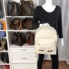 Gucci Calfskin Logo Cream Leather Backpack 11