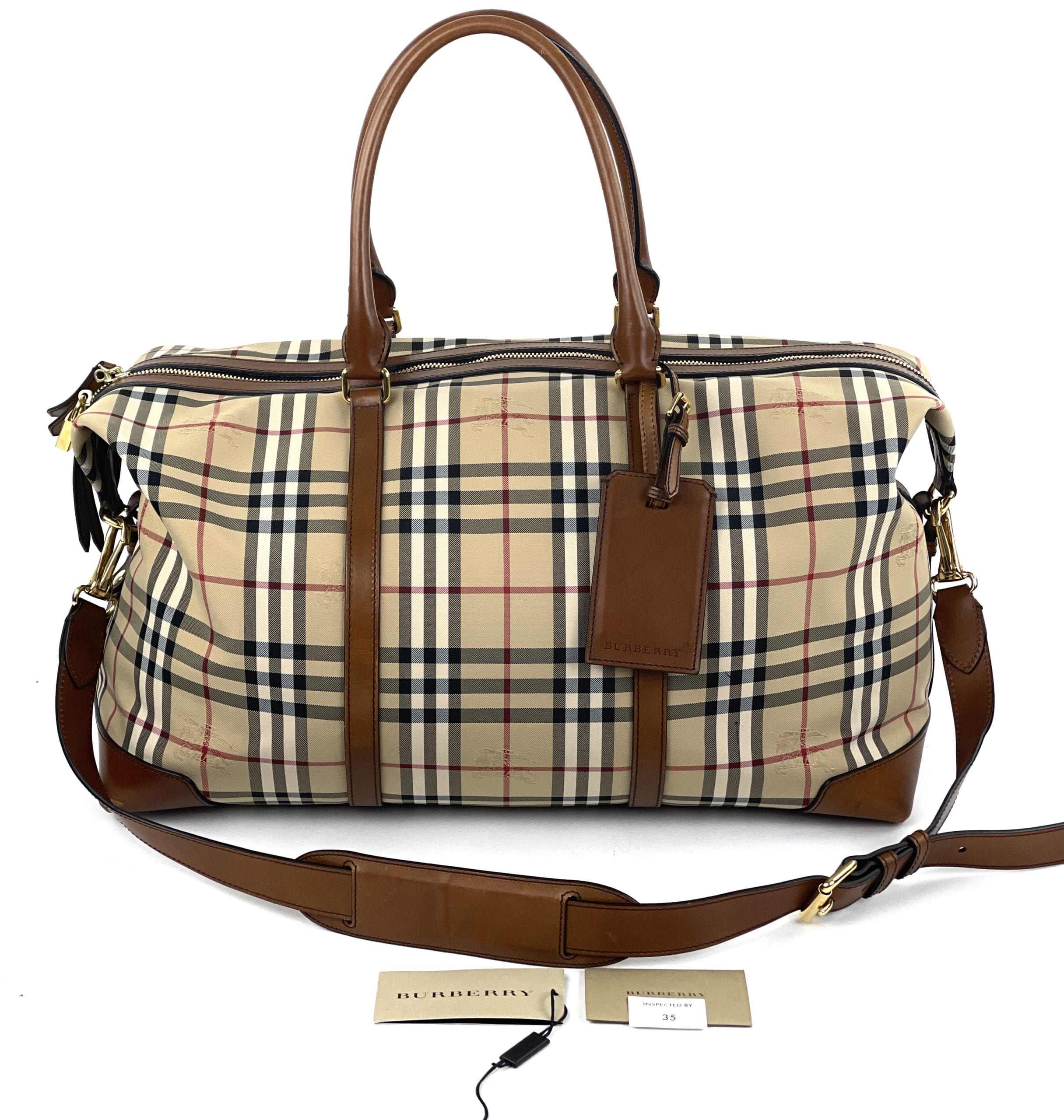 Burberry Horseferry Check Large Alchester Holdall Duffle Bag - A