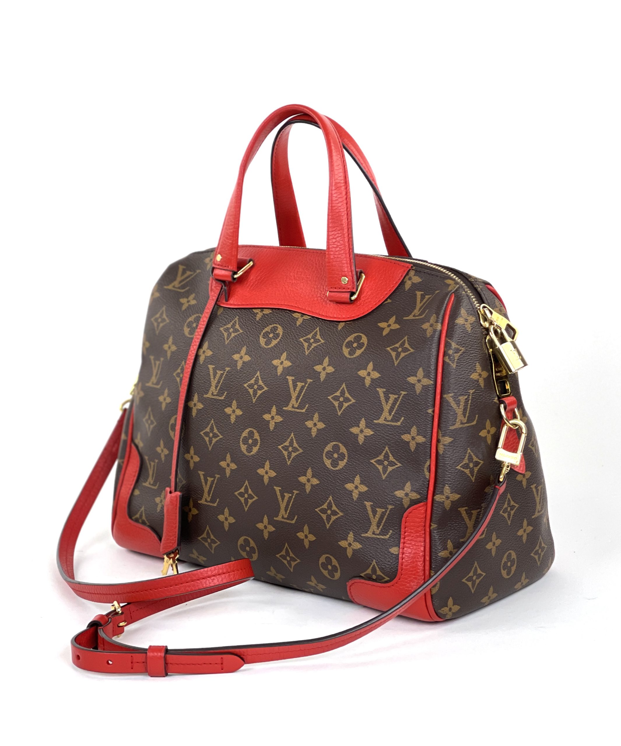 Louis Vuitton Monogram Flandrin two way bag red handles and trim