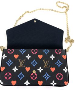 Louis Vuitton Game On Felicie Chain Wallet Black