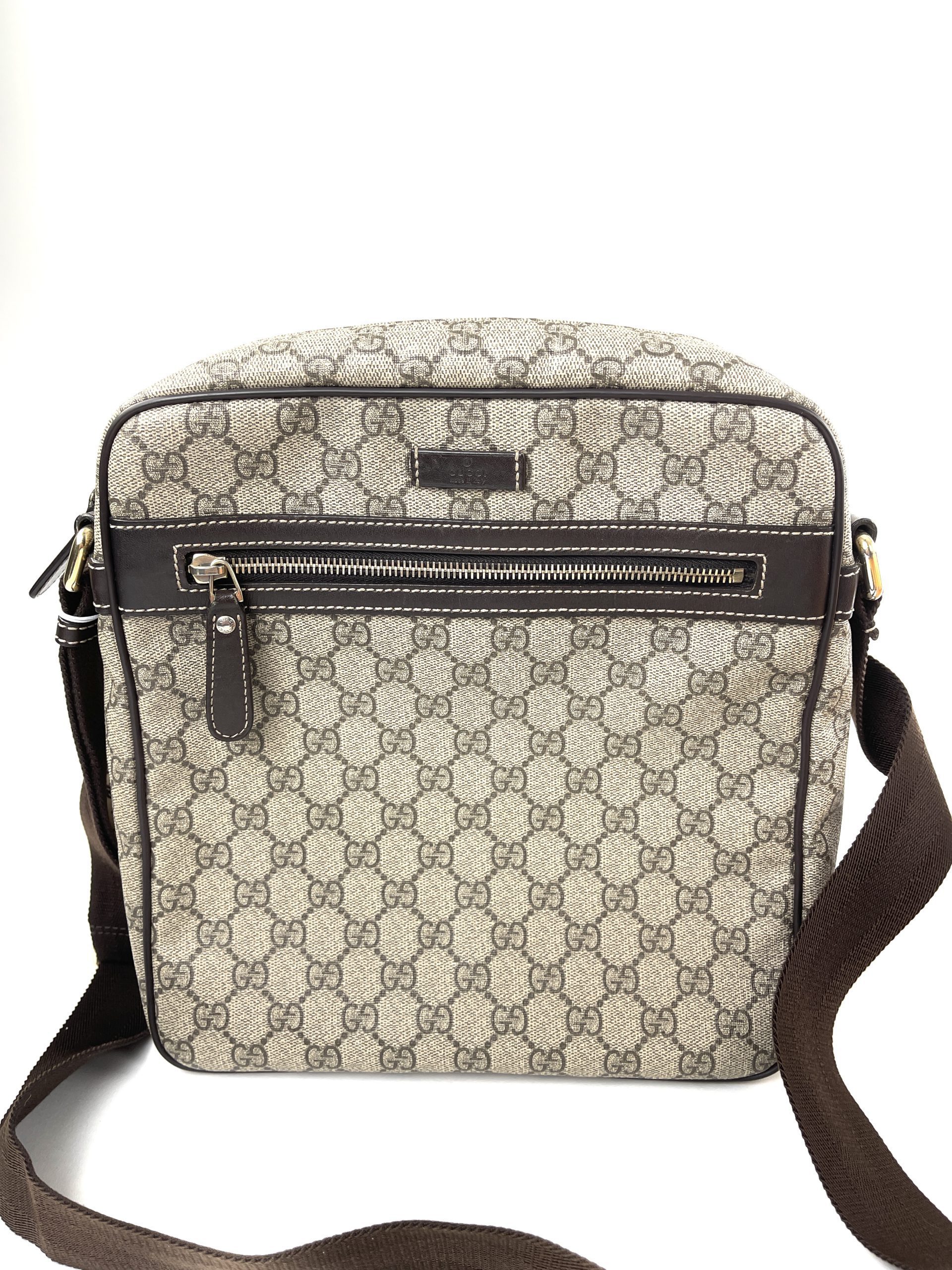 Gucci GG Tan Coated Canvas Messenger Bag - A World Of Goods For You, LLC