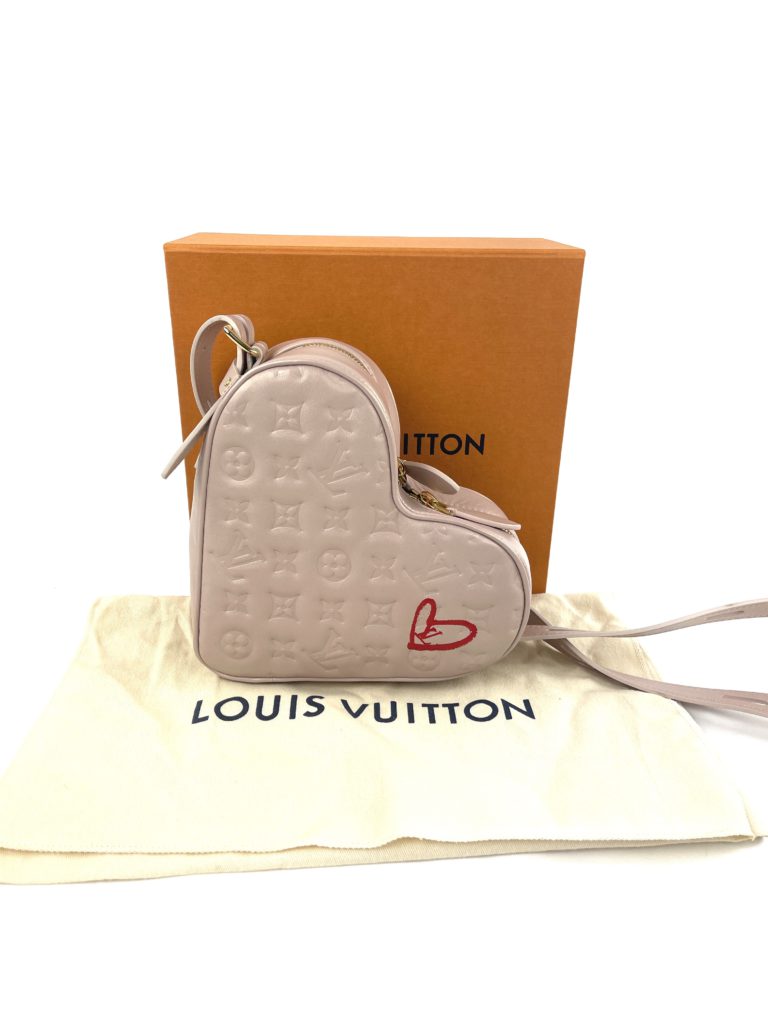 Louis Vuitton Dragée Light Pink Monogram Embossed Puffy Lambskin Sac Coeur Gold Hardware, 2021 (Like New), Womens Handbag