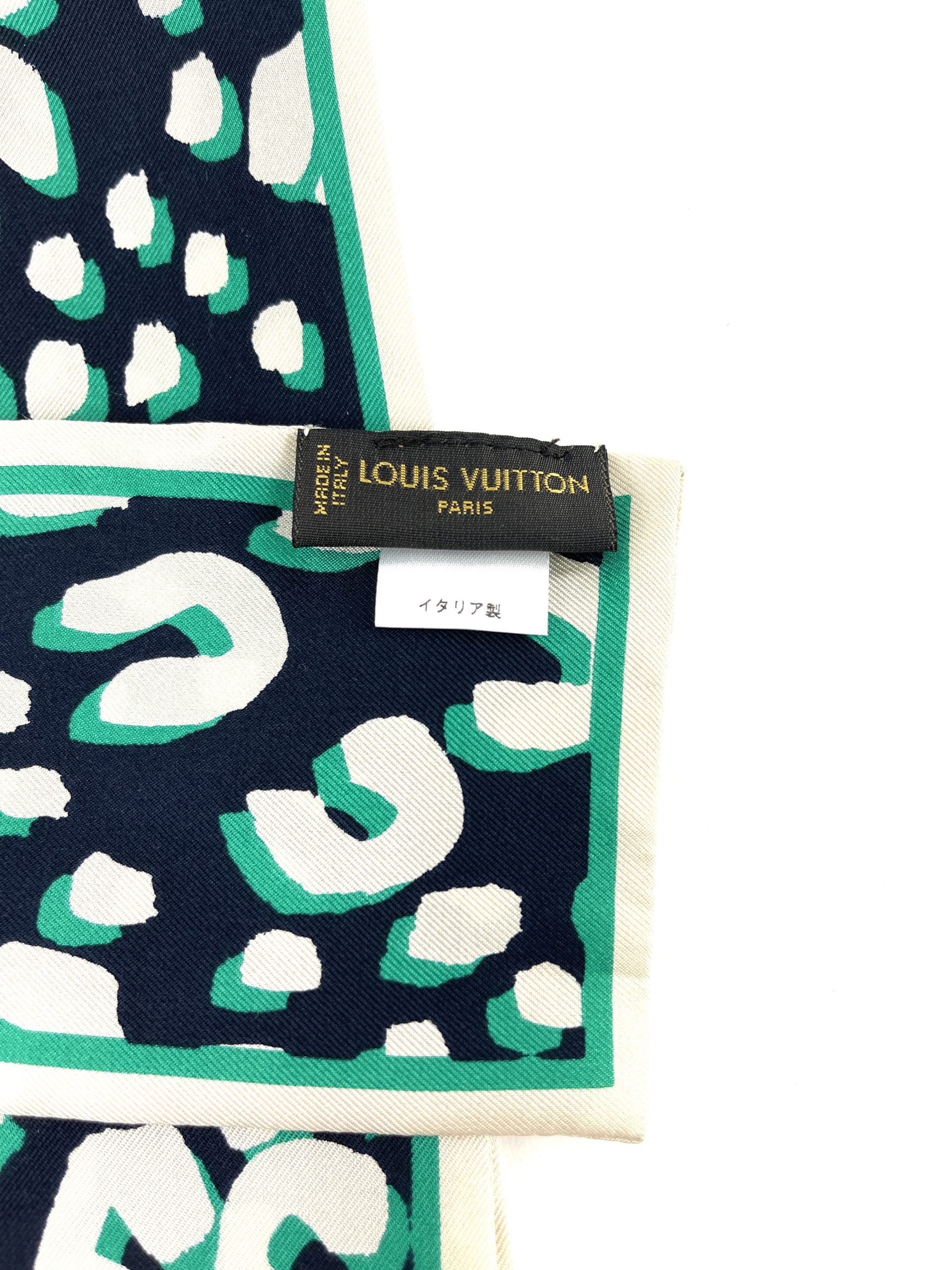 Louis Vuitton Louis VuittM73649 Bandeau Giant Monogram IS0139 Scarf Silk  Leopard