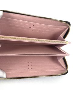 Louis Vuitton Damier Ebene Zippy Wallet With Rose Ballerine