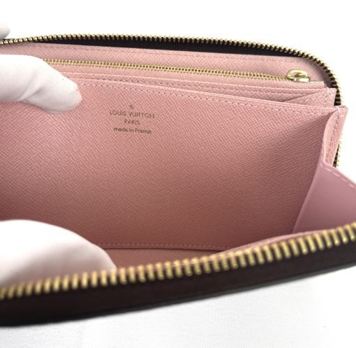 Louis Vuitton Damier Ebene Zippy Wallet With Rose Ballerine 19