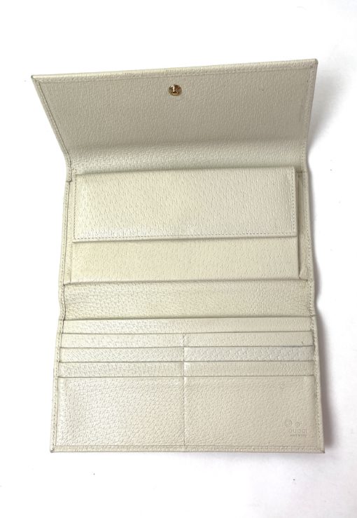 Gucci GG Tan Canvas Flap Wallet With Cream Leather Trim 16