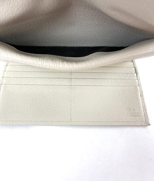 Gucci GG Tan Canvas Flap Wallet With Cream Leather Trim 22