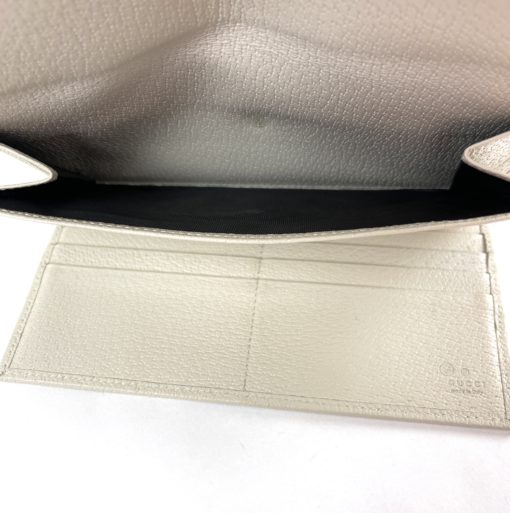 Gucci GG Tan Canvas Flap Wallet With Cream Leather Trim 13