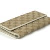 Gucci GG Tan Canvas Flap Wallet With Cream Leather Trim 7