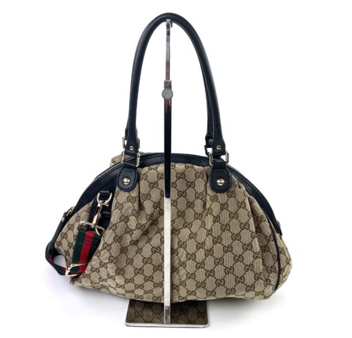 Gucci GG Small Sukey Shoulder Bag with Black Leather Trim 16