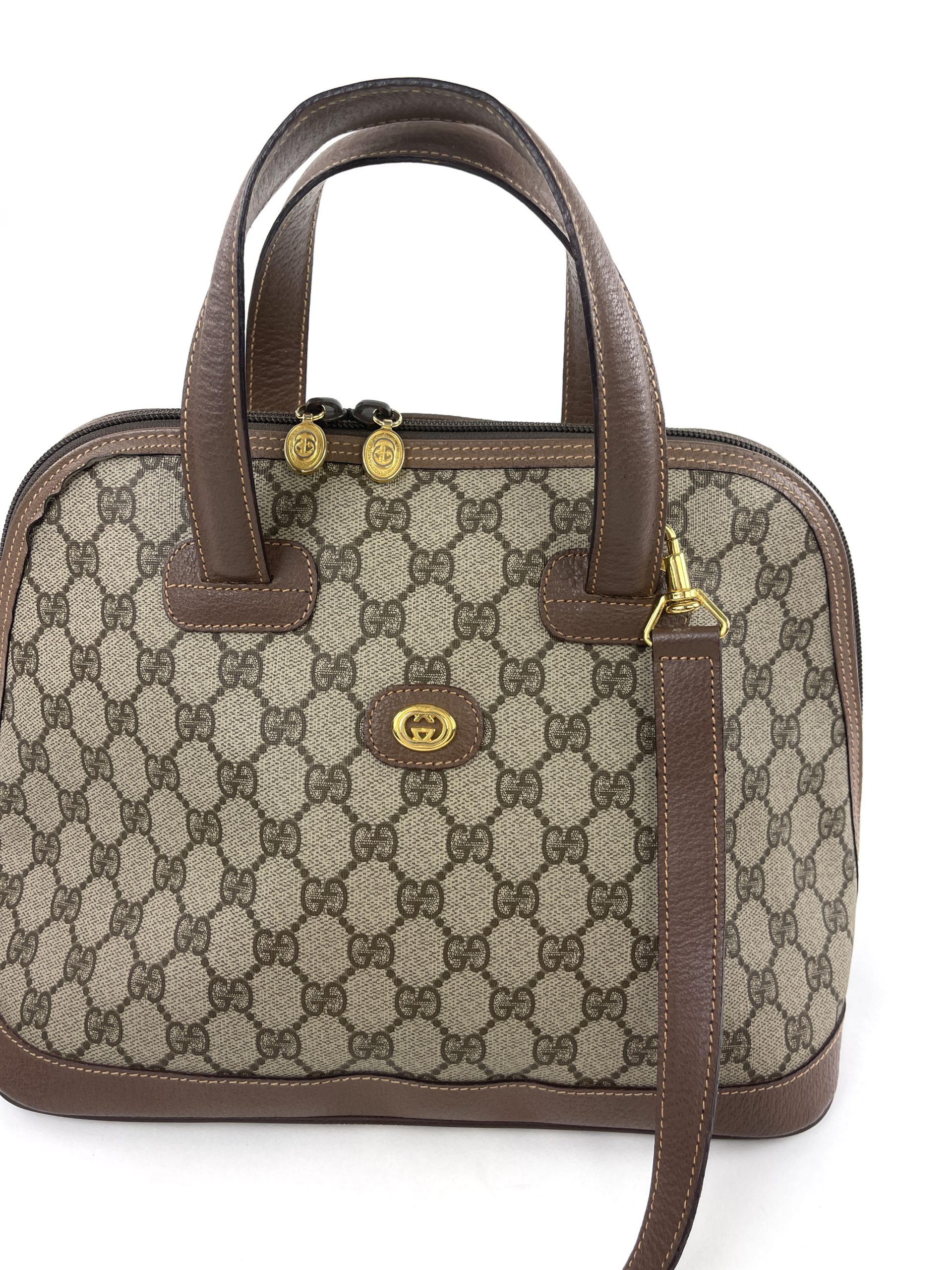 Gucci canvas coated Alma handbag