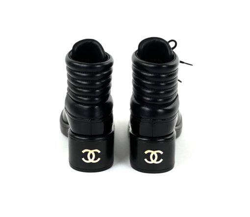Chanel Black Two Tone Duffle Boots back