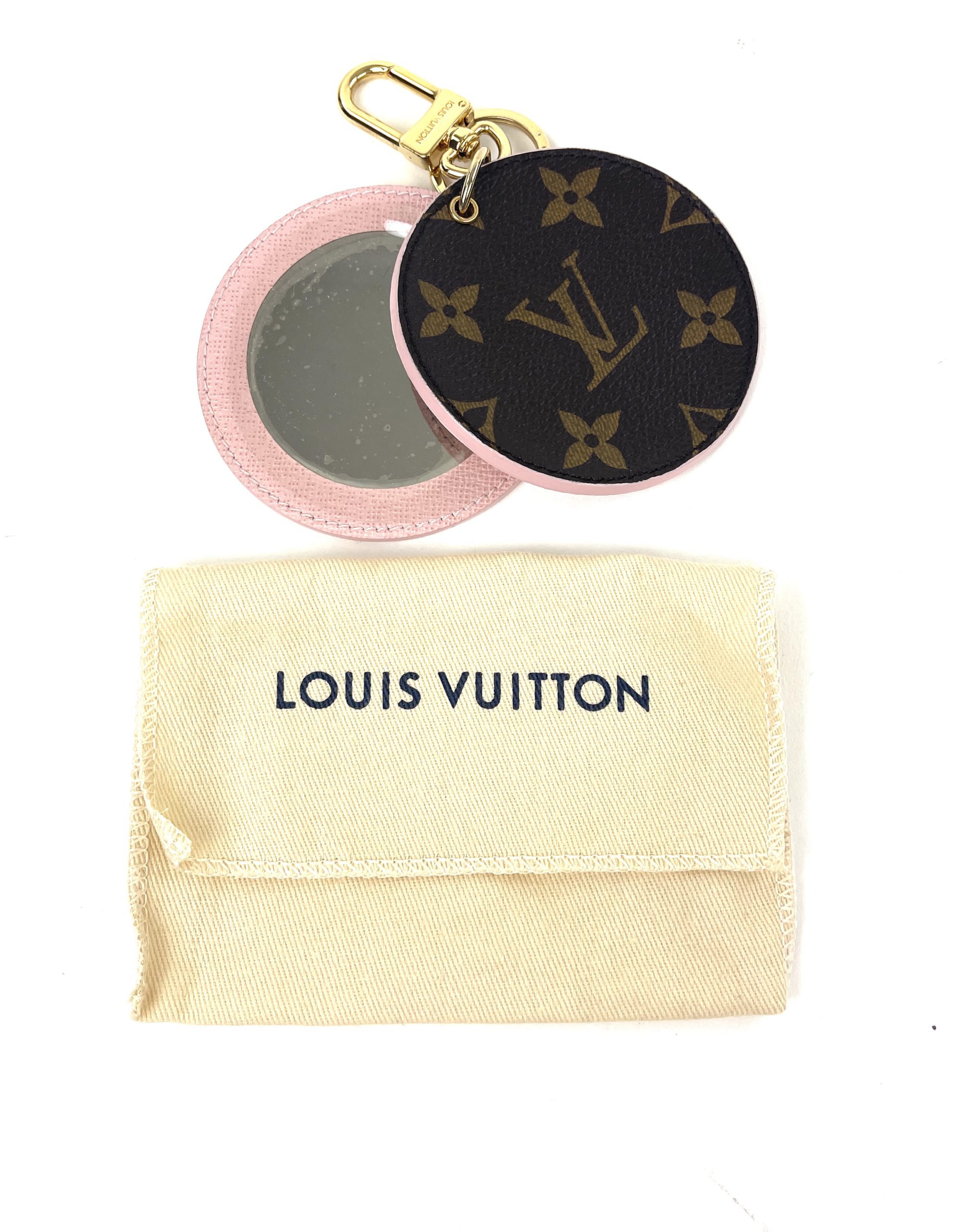 LOUIS VUITTON Monogram LV Mirror Bag Charm Key Holder Rose Ballerine 156157
