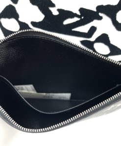 Louis Vuitton LVxUF Urs Fischer Black Monogram Leather Neverfull Pochette  Bag 2lvs16