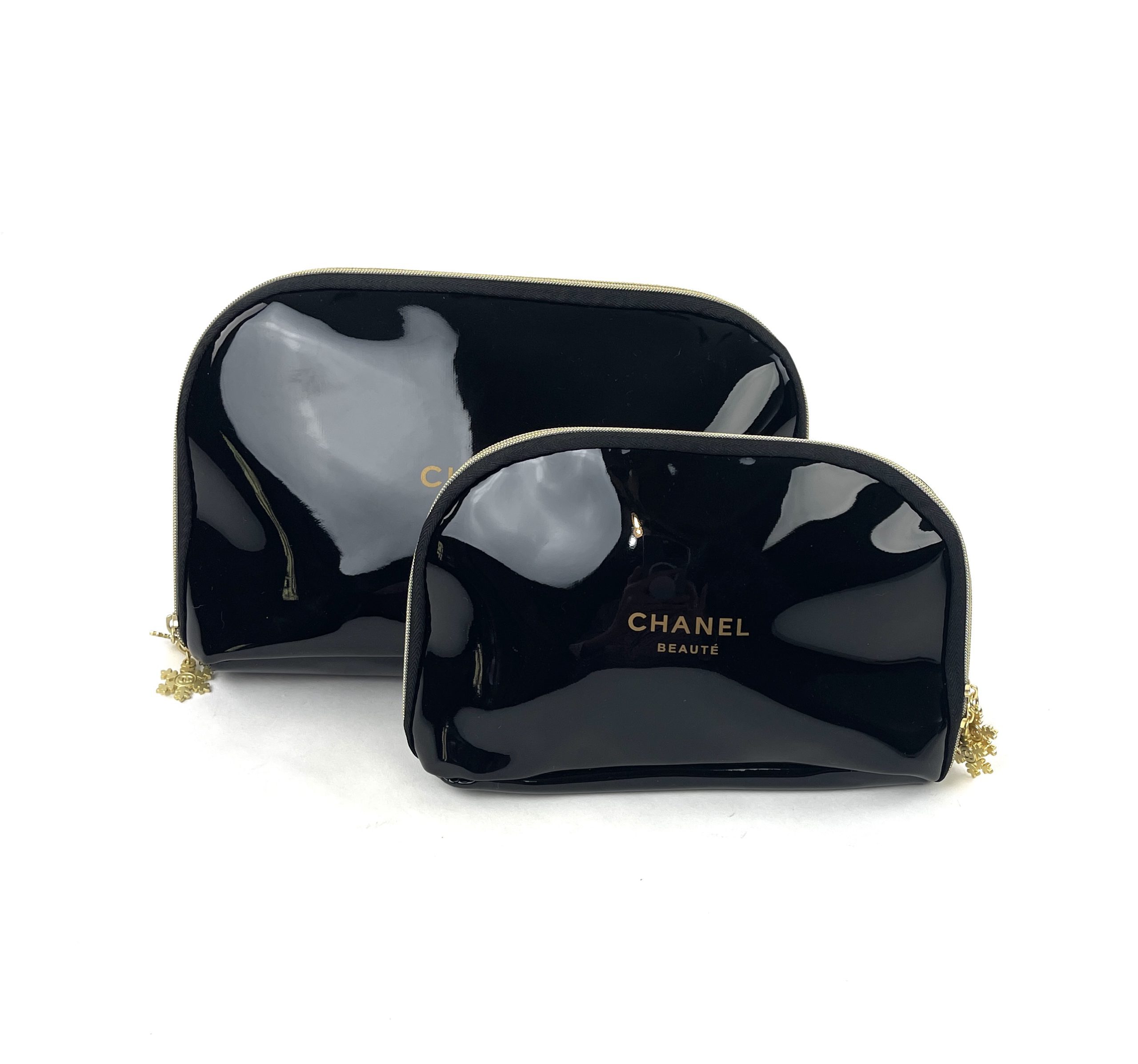 New Luxury CHANEL Beauté Cosmetic Makeup Bag Set 3 PouchesSnowflakes Duo  Zipper
