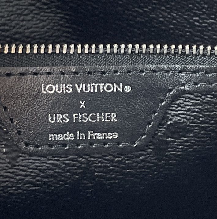 Louis Vuitton Neverfull NM Tote Limited Edition Urs Fischer Tufted Monogram  Canvas MM Black 21495441