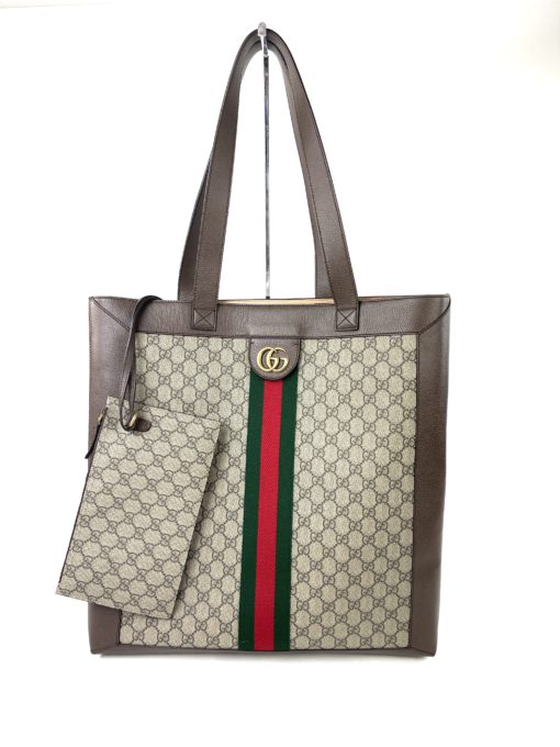 Gucci Large Beige/Tan GG Coated Canvas/Leather Ophidia Tote Bag with pouch 4